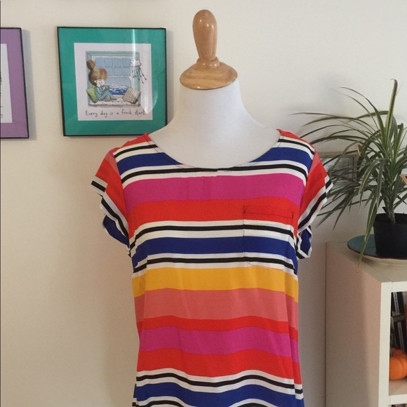 Striped Cynthia Rowley Short Sleeved Top - Picture 3 of 11